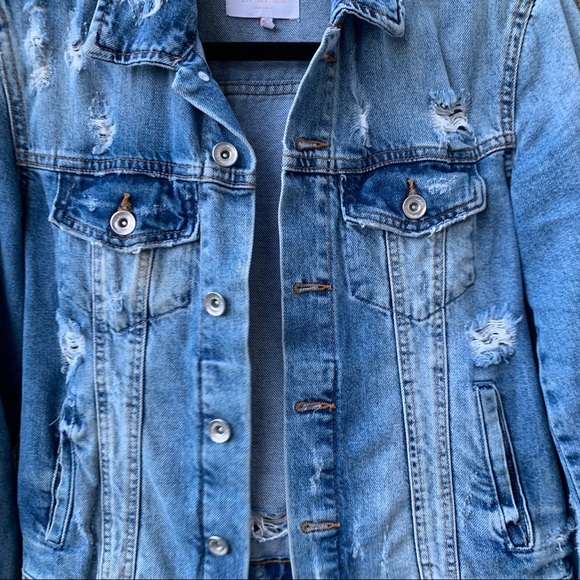 Distressed and Ripped Denim Jacket - Picture 2 of 4